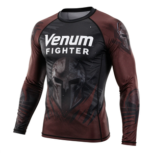 Venum Fighter Full Sleeve Rash Guard <b>Compression</b> <b>Shirt</b> Sublimation Print Quick Dry Spandex Polyester Venum Fighter Rash Guard - Product Image 1