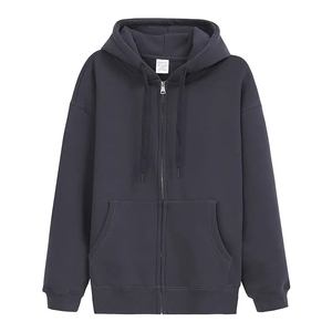 Sudadera con Capucha Personalizada para Hombre, Gruesa, con Cierre, Color Sólido, Algodón Peinado Grueso, 100% Algodón, Bolsillo Bordado, Estampado - Product Image 5