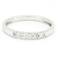 Bague de fiançailles et de mariage classique pour usage quotidien, en or blanc 18K 14K 9K, avec 5 diamants naturels taille brillant de 0,15 ct
