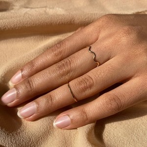 High Quality <b>Brass</b> Gold Plated Women's <b>Ring</b> Latest Style Zig Zag Jewelry for Weddings Engagements or Gifts - Product Image 2