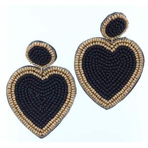 Boucles d'oreilles uniques faites à la main, légères, brodées de perles de verre, pour un style de fête, MOHSIN HANDICRAFTS MH-1140 - Product Image 4