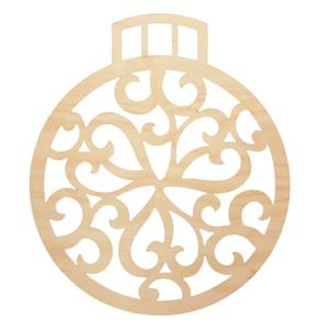 Design attrayant découpé au Laser en bois ornements de noël ébauches de boule de contreplaqué pour bricolage artisanat et décor suspendu festif - Product Image 1