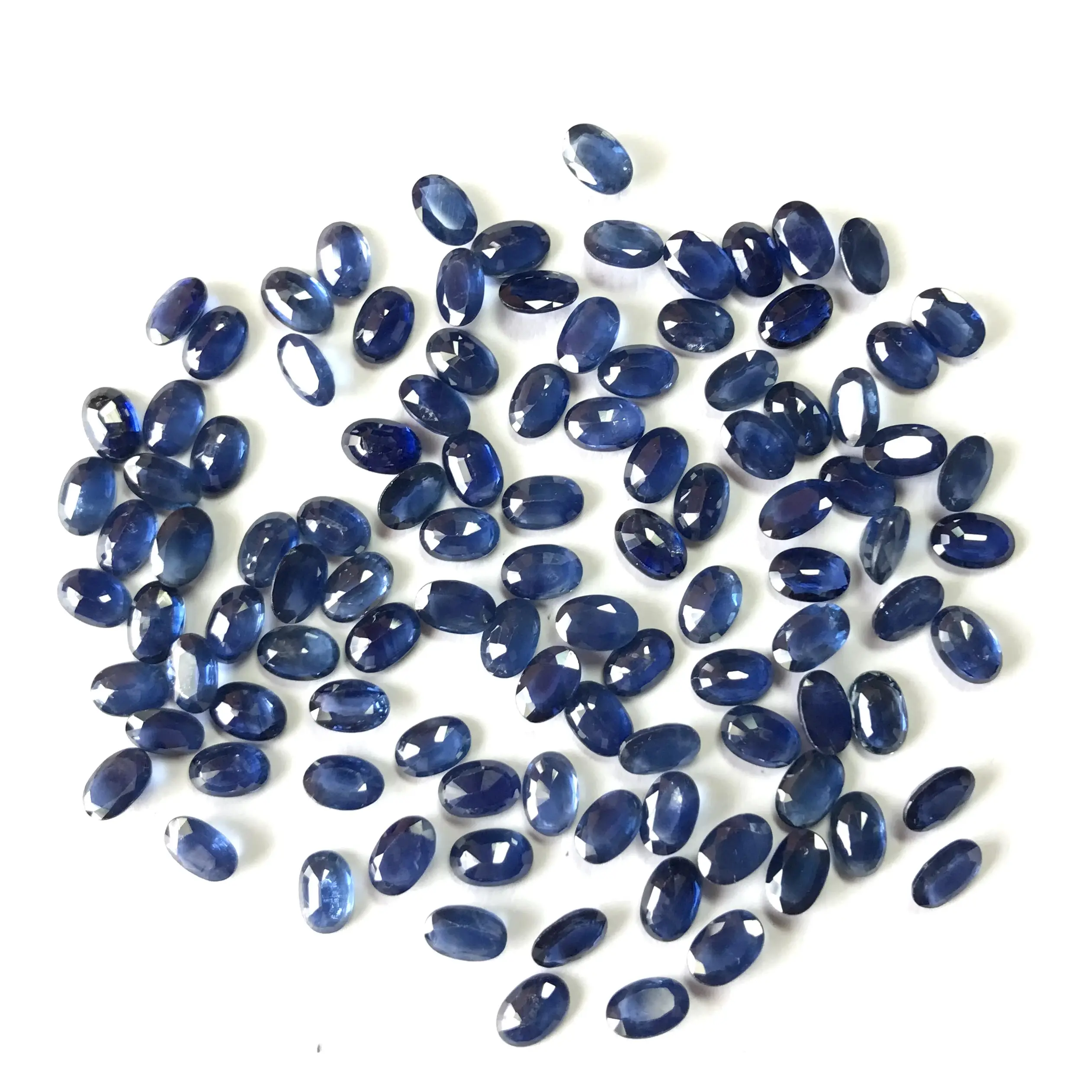 Batu safir biru Oval 4x6mm alami batu segi longgar untuk membuat perhiasan batu safir biru alami kualitas bagus harga grosir