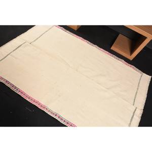 Alfombra de lana turca Vintage moderna Beige 4x6ft diseño de retales de tejido plano para decoraciones de sala de estar nuevo producto - Product Image 4