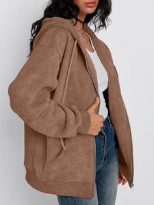 Sudadera con Capucha Personalizada para Mujer, con Cremallera Completa, Manga Larga, Estampada, Transpirable, al por Mayor, OEM - Product Image 2