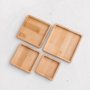 Producto superior, buena elección, bandeja cuadrada decorativa, bandejas de madera natural para servir comida, restaurante, hecho a mano de la fábrica de Vietnam - Product Image 3