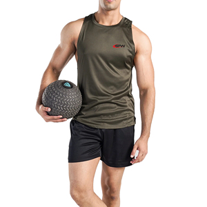 Men Polyester Tank <b>Top</b> Breathable Sleeveless Vest with Round Neck Durable Stitching Suitable for Daily <b>Layering</b> Gym Workout - Product Image 4