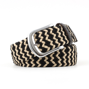 Men's Multiple Colors Adjustable Braided Stretch Leather <b>Elastic</b> Stretch <b>Belt</b> With Customizable Logo - Product Image 4
