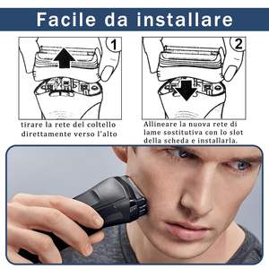 Cabezales de Repuesto para Afeitadora Eléctrica de Doble Cuchilla, Lavables, Juego de 2 Cuchillas Triples para Afeitar la Cara, para Afeitadoras Rotatorias Eléctricas - Product Image 3