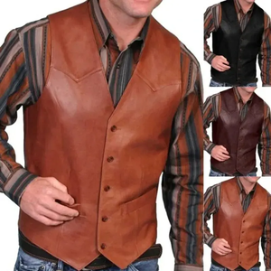 Gilet de moto léger de haute qualité pour hommes Logo personnalisé en cuir véritable véritable pour l'hiver à bas prix - Product Image 3