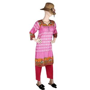 Traje de dos piezas estampado para mujer - Rosa - Product Image 1
