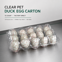 Boîte de rangement transparente personnalisable pour œufs de cane, en PET de qualité alimentaire, empilable, antichoc, emballage blister de marque OEM, vente en gros