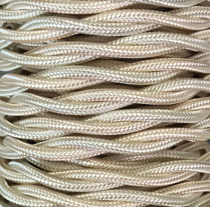 Striscia di 5 metri. Cavo tessile intrecciato decorativo beige lucido (CABEXT2R03) - Product Image 1