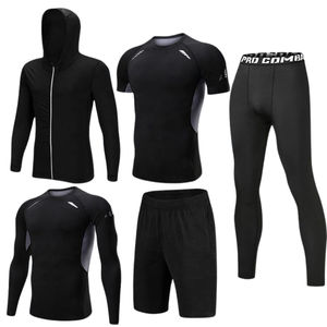 Haute qualité mode vêtements actifs séchage rapide Spandex Polyester tissu hauts ensemble grande taille col à capuche motif solide - Product Image 4