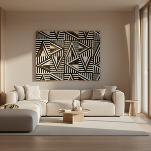 Art de la mosaïque géométrique sur mesure, décoration murale moderne avec une précision impeccable et une élégance artisanale haut de gamme - Product Image 5