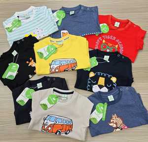เสื้อยืดพิมพ์ลายกล่องสำหรับเด็กผู้หญิงเด็กผู้ชายเด็กผู้หญิงแขนสั้นฤดูใบไม้ร่วงสต็อก