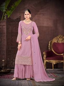BEAU TOP ET PLAZZO DE SOIRÉE. AVEC FANCY DUPPATA ET BRODERIE - Product Image 2