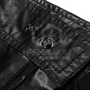 Pantalon droit en cuir léger décontracté de haute qualité pour hommes dernière conception avec logo personnalisé en gros - Product Image 4