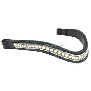 Bande de sourcils bling en cristal en cuir DD de meilleure qualité pour cheval dans toutes les tailles et couleurs personnalisées bande de sourcils décorative bling personnalisé - Product Image 2
