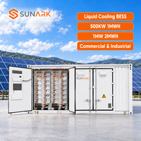 Conteneur de stockage d'énergie à batterie lithium Sunark 500 kW 1 MWh 2 MWh avec BMS intégré pour installation de secours d'alimentation industrielle