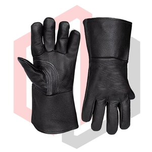 Guantes de Soldadura de Cuero Resistentes al Calor, Antiestáticos y Resistentes a Desgarros, de 7 oz y 16 Pulgadas, para Soldadura Mig Mag Tig, Sin Silicona ni Polvo - Product Image 2