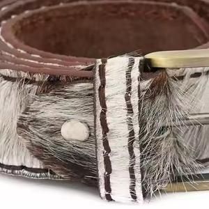 Cinturón de Cuero Vacuno Genuino de Alta Calidad con Hebilla de Hierro, Longitud Personalizada, Aspecto Natural para Hombre y Mujer - Product Image 3