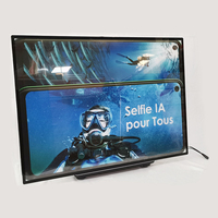 Boîte à lumière rectangulaire verticale moderne ultra-mince à LED pleine couleur haute luminosité, éco-responsable, avec cadre en verre et aluminium, 500x700mm