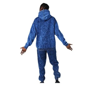 Survêtement imprimé à capuche délavé à l'acide pour hommes à la mode Service OEM Ensemble de jogging coupe régulière personnalisé Survêtement lavé Streetwear - Product Image 6