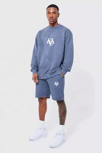 Ensemble short décontracté 2 pièces de haute qualité 100% coton pour hommes du fabricant OEM - Product Image 4