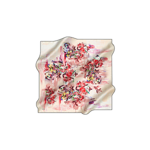 Designer Printed Silk Square Scarf for Girls Spring Summer Digital Print - Product Image 1