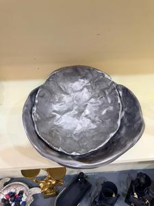 Ensemble de 2 bols en aluminium les plus vendus avec texture de papier écrasé service artistique et fonctionnel disponible à bas prix depuis l'Inde - Product Image 3