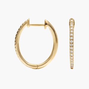 BRILLIANT DIAMANT 0.25 CTW Lab Grown Diamond Rhodium Plated Hoop Earrings 14K White Gold Cut Pave Set Fine Jewelry Wholesale OEM - Product Image 4