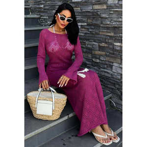 Vestido con Escote en V y Detalles de Encaje y Borlas Transpirables, Modelo 2850 - Product Image 4