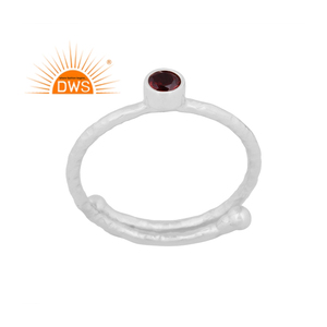 ร้อนขายปรับเงินสเตอร์ลิงธรรมชาติโกเมนพลอยซ้อนแหวนผู้ผลิตเครื่องประดับที่กำหนดเอง - Product Image 1