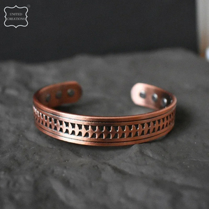 Pulsera de cobre 2025 para artritis magnética ajustable 99.99% cobre puro sólido magnético hombres pulsera hombres - Product Image 3