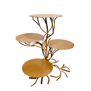 Présentoir à gâteaux en métal poli brillant et antique au design moderne, fait main, pour événement à domicile, forme et taille personnalisées - Product Image 6