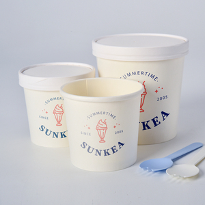 ถ้วยไอศกรีมเกรดตู้แช่แข็งพร้อมฝากระดาษขนาด4ออนซ์ถึง32ออนซ์สำหรับบรรจุภัณฑ์ขนมแช่แข็ง - Product Image 4