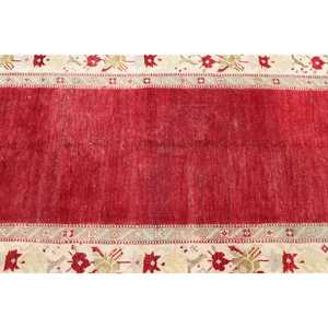 3x9.8 ft <b>Runner</b> Turkish Rug Vintage Patchwork Design Eco-Friendly Traditional <b>Red</b> White Persian Wool Rug with Latex Backing - Product Image 5
