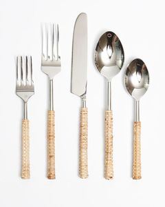 Ensemble de couverts en laiton à motif de corde-Couverts en vrac traditionnels pour thèmes de salle à manger vintage - Product Image 2