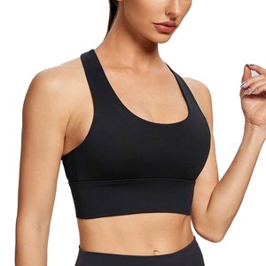 Women's Black Racerback Sports <b>Bra</b> Scoop Neck Seamless Medium Support Yoga Fitness Breathable Quick Dry Solid Color - Product Image 6