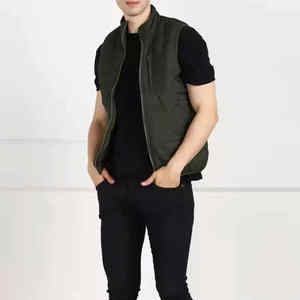 Chaleco acolchado de lona ligero y elegante para hombre, ropa informal transpirable de invierno, chalecos cómodos con logotipo personalizado de gran venta, cálidos - Product Image 5