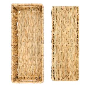 ISLA Juego de 2 Cestas Rectangulares de Jacinto Tejidas a Mano, Contenedores Organizadores de Mimbre con Asas Recortadas para Baño, Cocina, Despensa, Venta al por Mayor - Product Image 4