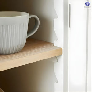 Portes de panneau de base de style Shaker en bois massif MDF blanc ivoire pour projet de cuisine de luxe - Product Image 3