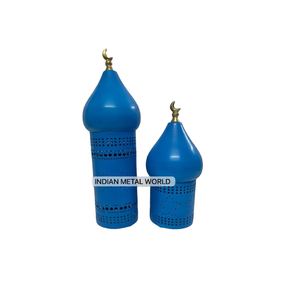 Accessoires d'éclairage Bougeoir de style marocain bleu Minaret décoratif du Moyen-Orient pour la vente à chaud Bougeoir de style Minaret - Product Image 1