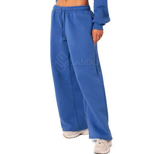 ¡Venta al por mayor de pantalones acampanados personalizados para mujer, ropa de calle con cintura elástica para el invierno con estilo frontal plano en línea! - Product Image 2