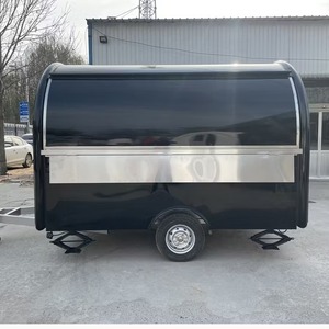 Grosir truk makanan seluler baja tahan karat 220V troli Trailer makanan seluler jalan bersertifikasi untuk dijual di pabrik makanan ringan