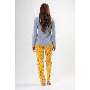 Conjunto de Pijama de Manga Larga con Cuello Redondo y Bolsillo Ovalado para Mujer, Ropa Cómoda para Mujer - Product Image 1