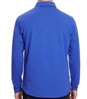 Camiseta Polo de manga larga de algodón puro 100% para hombre regular en blanco de alta calidad personalizada al por mayor, camisa con estampado bordado lo
