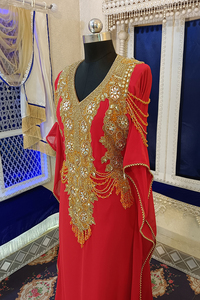 Diseñador rojo islámico takchita caftán - Product Image 4