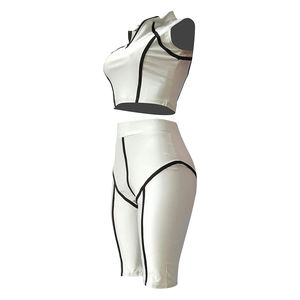 2025 ensemble soutien-gorge et Legging de qualité supérieure pour femmes séchage rapide couleur unie décontracté Style court XL taille de gymnastique quantité minimale de commande bas - Product Image 5